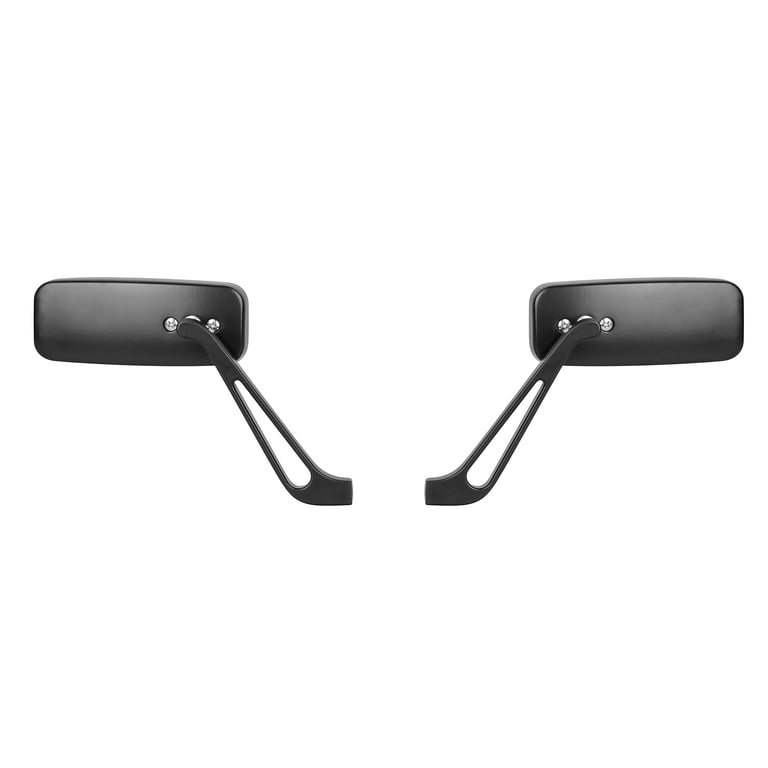 Rectangle Black Motorcycle Rearview Side Mirrors