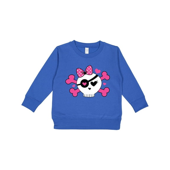 Inktastic Girl Pirate Skull Valentine Toddler Sweatshirt