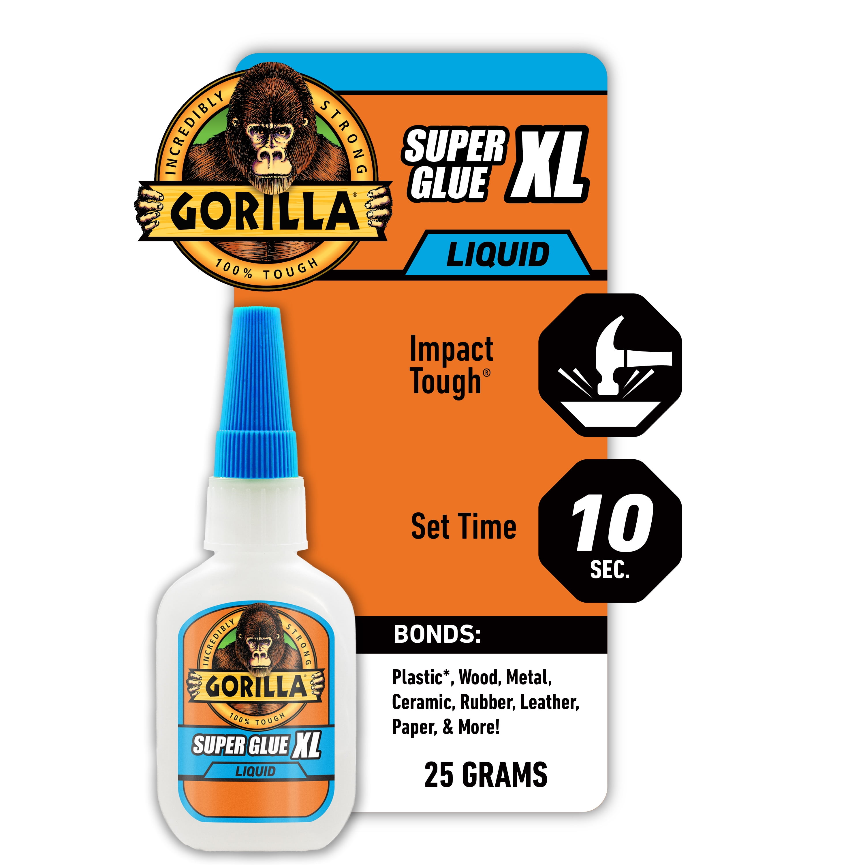 (4 pack) Gorilla Clear Super Glue XL, 25 Gram Bottle, Pack of 1