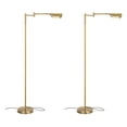 thumbnail image 1 of Brightech Feuille 53" Vintage LED Lampadaire avec Bras Réglable, Or (2 Pack), 1 of 12