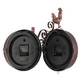 thumbnail image 6 of Iron Wrought Wall Clock Rooster Double Sided Antique Brass Wall Clock Round Roman Numeral Wall Clock For Home Garden, 6 of 21