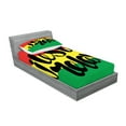 thumbnail image 2 of Ambesonne Saying Fitted Sheet & Pillow Sham Set, Rastafarian Design Message, Twinxl, Multicolor, 2 of 2