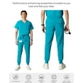 thumbnail image 2 of Members Only Men's Premium Drawstring Jogger Cargo Scrub Pants with 11 Pockets - Teal - 2XL, 2 of 7
