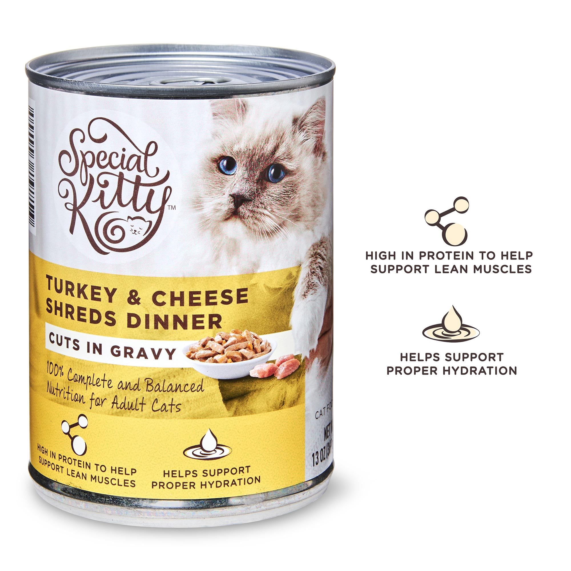 Special Kitty Turkey u0026 Cheese Shreds Dinner Cuts in Gravy Cat Food 