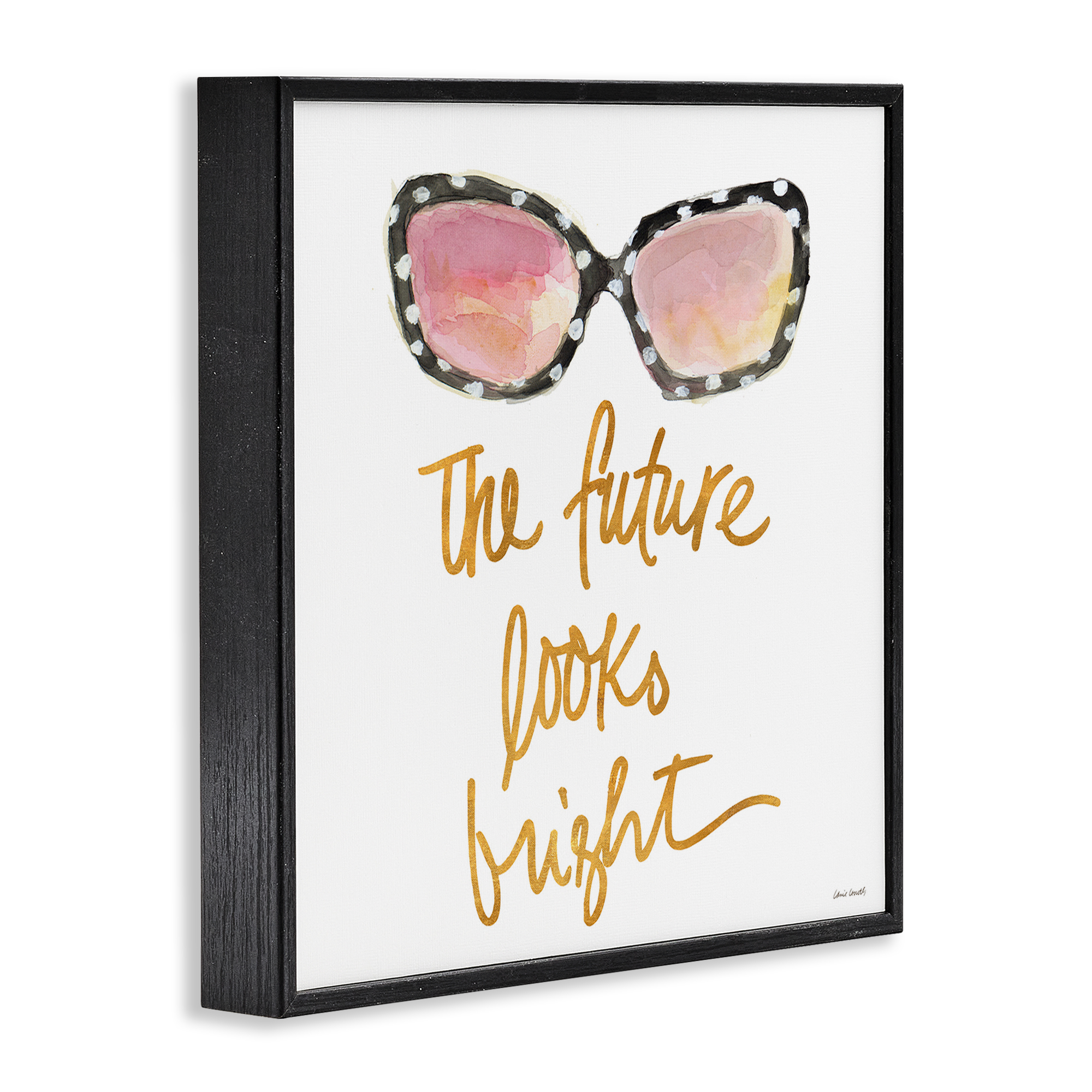 Stupell Industries Future Looks Bright Beauty & Fashion Painting Black Framed Art Print Wall Art, 24 x 24