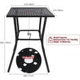 thumbnail image 3 of REDCAMP 39 inch Patio Bistro Table with Umbrella Hole,Metal Square Outdoor Bar Table for Outdide Backyard Porch,Black, 3 of 9