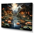 thumbnail image 2 of Designart "Lotus Lantern China Art painting II" Chinese Wall Art Living Room, 2 of 5
