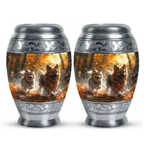 Dog Autumn Frolic Light Cremation Urn For Adults - Funeral Urns For Ashes - Urns For Ashes Adult Female Mom - Burial Urns For Adult Human Ashes - Memorial Keepsakes For Ashes (Size 3inch,2pcs)