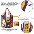 thumbnail image 4 of 5 Pack Foldable Shopping Bag,Purple Halloween Jack Lanterns Reusable Grocery Bags with Pockets,Large Reusable Tote Bags with Handles Waterproof & Lightweight, 4 of 6