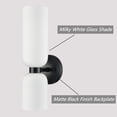thumbnail image 3 of Claxy 2-Light Black Wall Sconces with Cylinder Milk Glass Shade Set of 2, 3 of 7