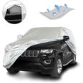 thumbnail image 1 of Coque Rigide Matériau Respirant Forme Porte Design à Fermeture Éclair Imperméable anti-UV Coupe-Vent Housse de Voiture pour Toutes Saisons Intérieur Extérieur Convient 196-210 Pouces SUV, 1 of 8