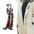 thumbnail image 2 of Mosey Creative Enamel Cello Musician Shape Brooch Character Pin Dress Coat Shawl Lapel Pin Outfit Badge Accessories Jewelry Gift, 2 of 8