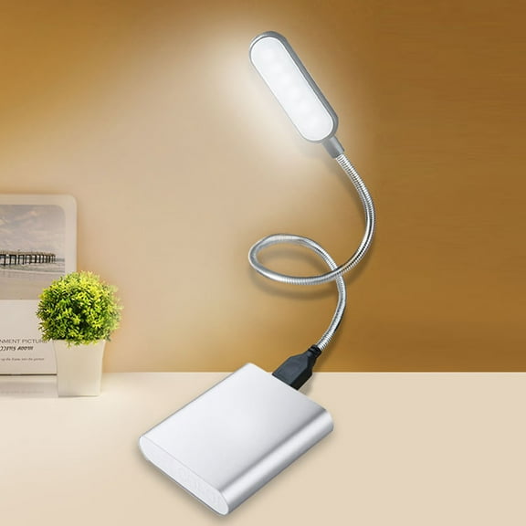 USB Clip Reading Desk Lamp Intelligent Folding with Flexible Gooseneck 360° Adjustable for Bedroom Dorm Family Use 5V Input Plastic Construction