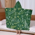 thumbnail image 5 of Math Equations Quantum Formulas Black Pattern Hooded Bath Towel，60"x35" for Ages 3 To 12 Kids, Quick Dry Lightweight Soft Microfiber Hood Beach Towel Cover Up for Kids, 5 of 7