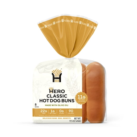 Hero Bread Hot Dog Bun, 17.5 oz