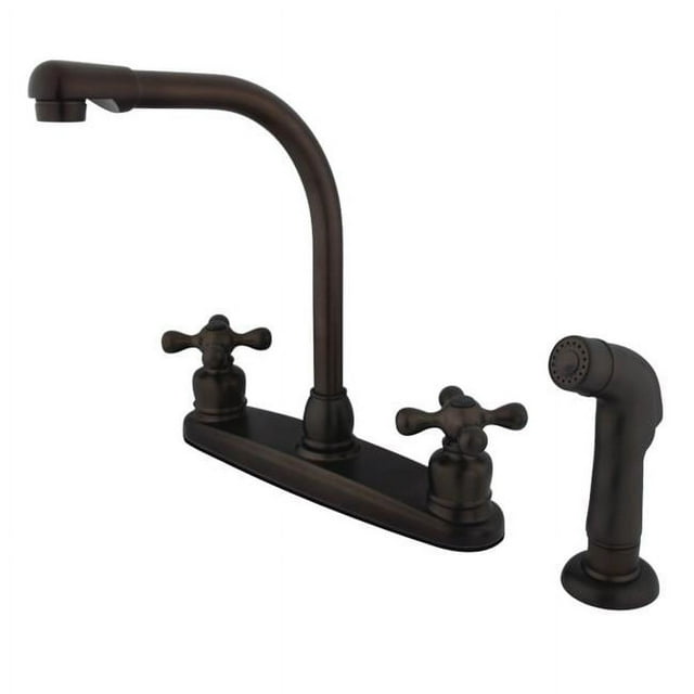 Kingston Brass KB715AXSP Victorian High Arch Kitchen Faucet with Matching Sprayer, Oil Rubbed Bronze