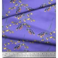 thumbnail image 3 of Soimoi Purple Heavy Canvas Fabric Leaves Watercolor Print Fabric by Yard 58 Inch Wide, 3 of 3