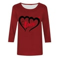 thumbnail image 5 of VKOYWKM Heart Print Shirts for Women Valentines Day T-Shirts 3/4 Sleeve Tops Cute Love Graphic Tees Tops Casual Spring Clothes Loose Fit Crew Neck Valentine Shirt, 5 of 6