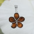 thumbnail image 3 of Beautiful Hawaiian Genuine Koa Wood Plumeria Necklace, Sterling Silver Koa Wood Plumeria Flower Pendant, N8512 Birthday Valentine Mom Gift, 3 of 6