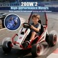 thumbnail image 6 of Xuanlur 24V 8.5 MPH Electric Go Kart for Kids w/ Front EVA Wheel, 400W Powerful Drift Kart w/Metal Frame, Music & Strobe Lights, Suspension, 2 Speed, 5 Point Harness, Crazy Cart for Kids 6+, Red, 6 of 7
