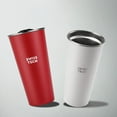 thumbnail image 4 of SWISS+TECH 16 oz Insulated Tumbler with Lid, 2 Pack Stainless Steel Cups, Double Wall Pint Cup Glasses (Red&White), 4 of 7