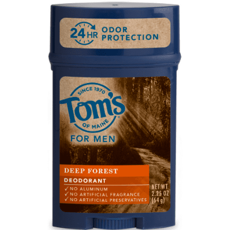 Tom's of Maine Long-Lasting Aluminum-Free Deep Forest Natural Men's Stick Deodorant, 2.25 (Best Long Lasting Deodorant)