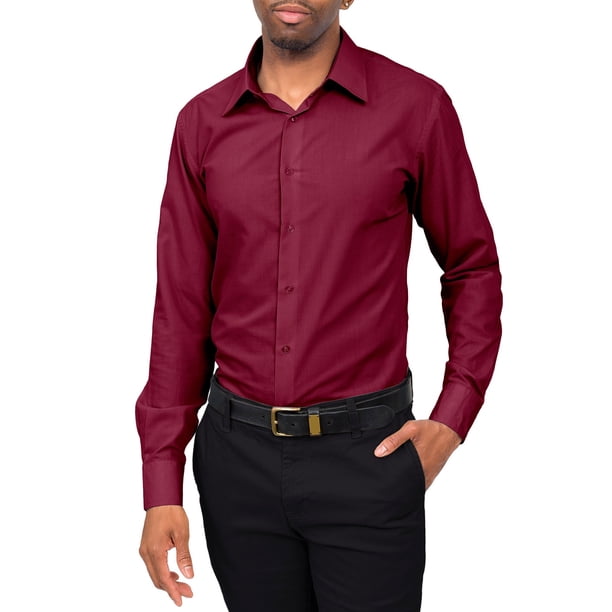 G-Style USA Men's Slim Fit Long Sleeve Dress Shirt