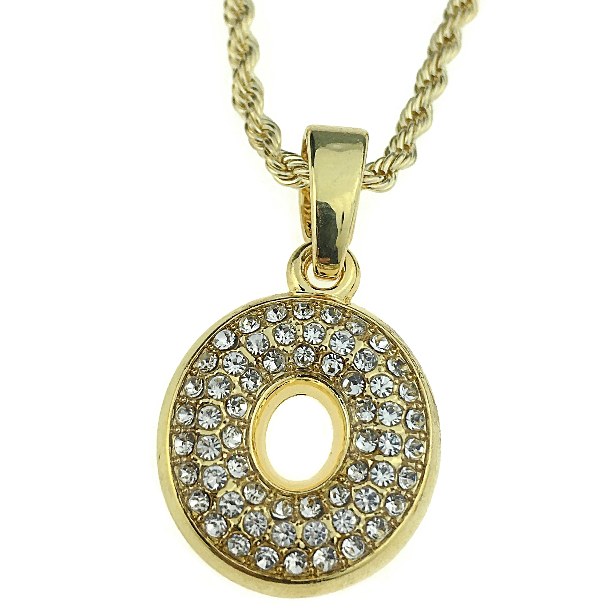 Gold Plated Rope Chain - Iced Out Sublimation Pendant White Gold by Pearde Design