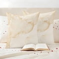 thumbnail image 3 of Marble Beige Outdoor Waterproof Pillow Covers, Modern Abstract Ink Painting Luxury Decorative Square Throw Pillowcase Sofa Cushion Sham for Patio/Couch/Chair, 26"x26" 2 Pack, 3 of 8