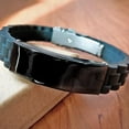 thumbnail image 2 of Epic Stepfather Gifts, Thank You For Loving Us, Birthday Unique Gifts, Black Glidelock Clasp Bracelet For Stepfather from Son, Love, 2 of 3