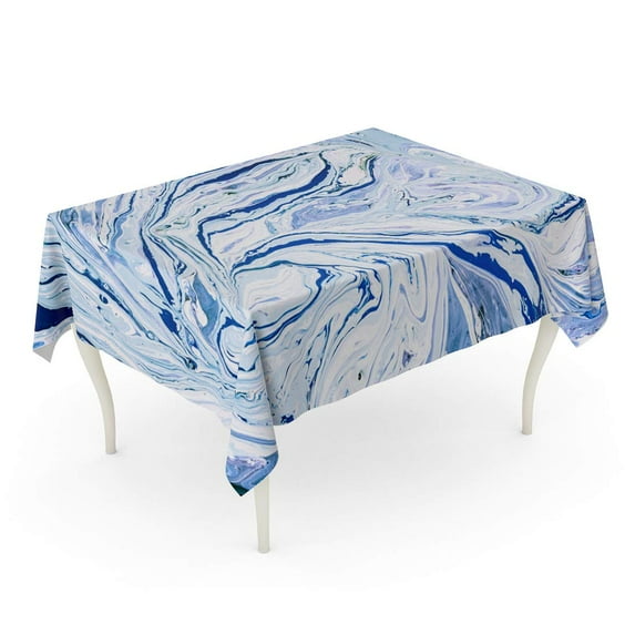 LADDKE Abstract Color Oil Paint on Water Mable Retro Vintage Tablecloth Table Desk Cover Home Party Decor 60x104 inch