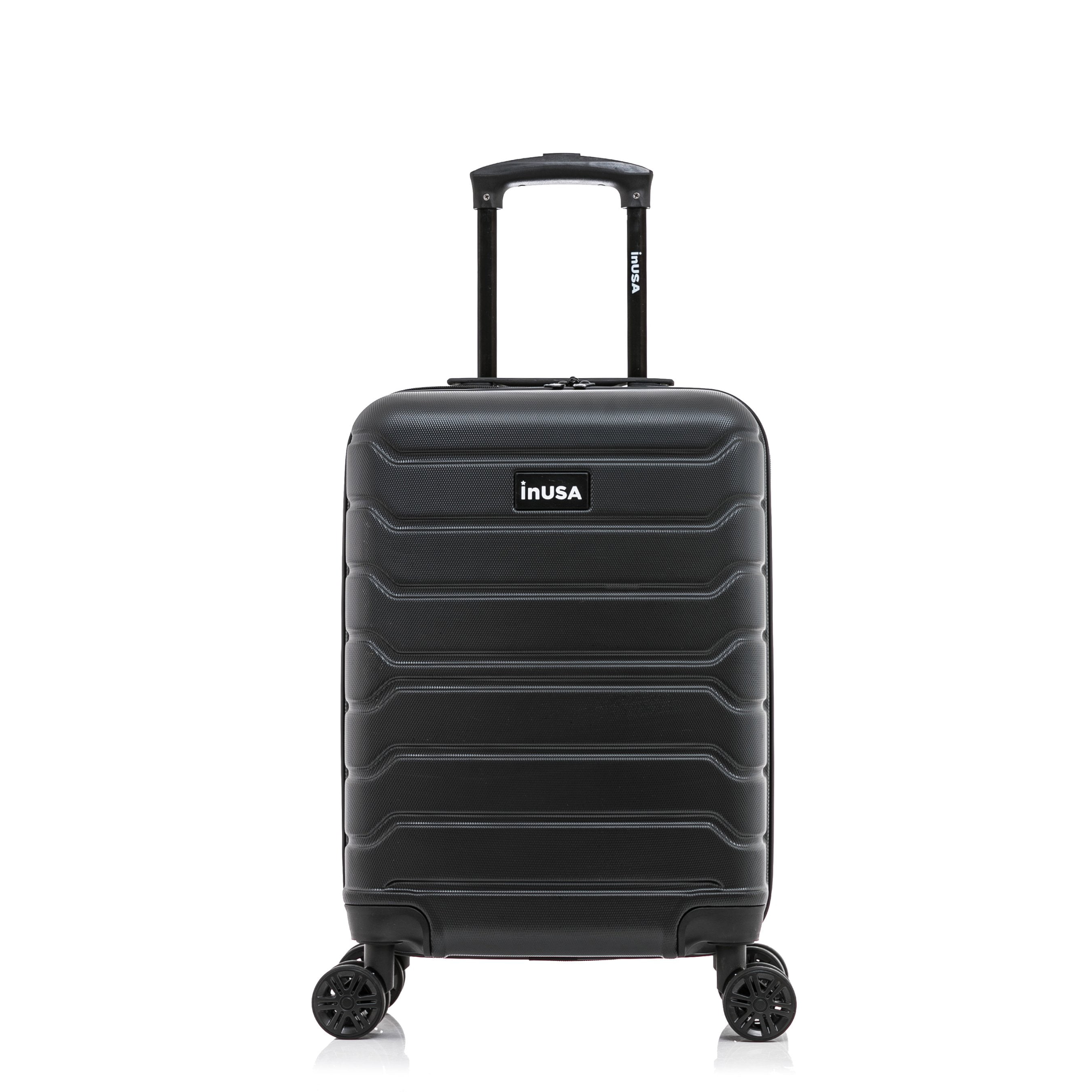 InUSA Trend 20" Hardside Lightweight Luggage with Spinner Wheels, Handle, and Trolley, Black