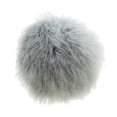 thumbnail image 1 of Light Gray Round Mongolian Lamb Fur With Microgel Feather Like Insert Pillow, 1 of 1
