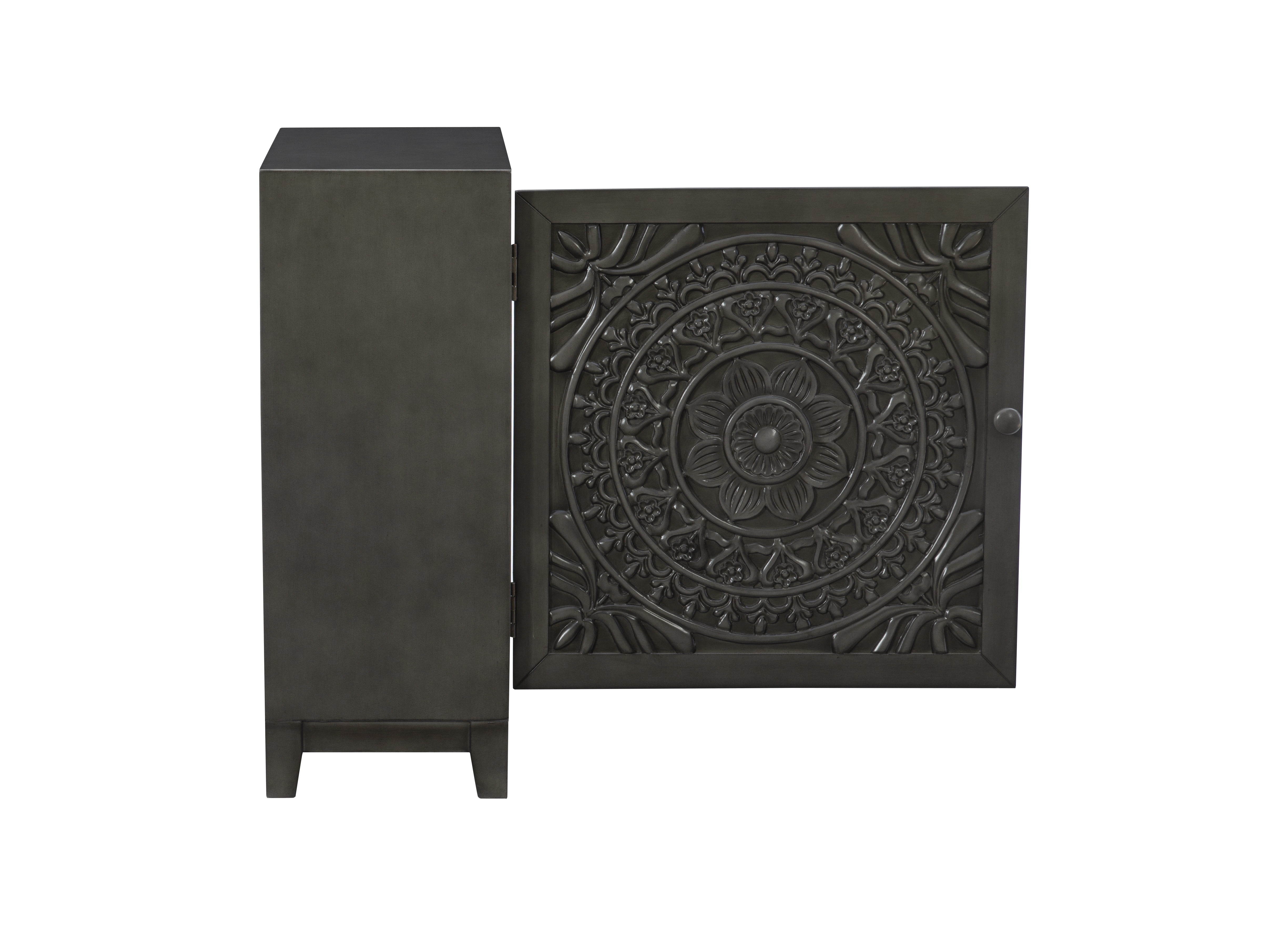 Grace Single Door Cabinet with Shelves, Gray