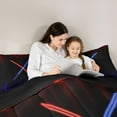thumbnail image 5 of Manfei Red Blue Gradient Light Queen Comforter Set,Video Games Theme Bedding Sets,Modern Fashion Gaming Bedding Comforter Set For Boys,Ultra Soft Home Decor Reversible,3 Pieces, 5 of 8