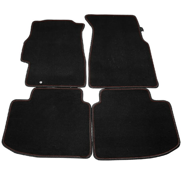 SpecD Tuning Black Floor Mat Carpets W/ Red Trim for 19962000 Honda