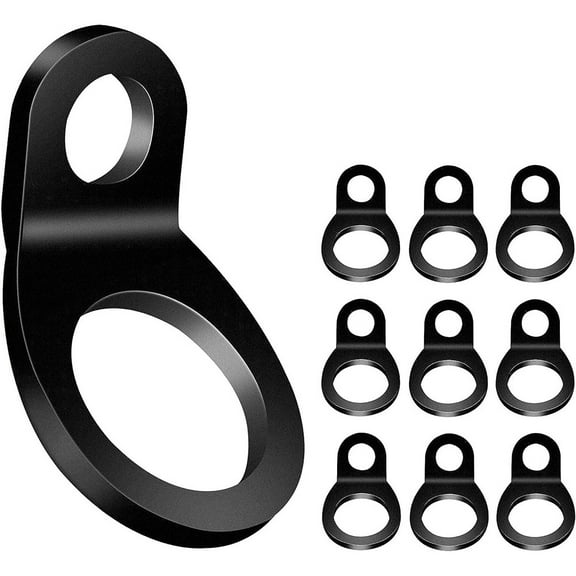 Stainless Steel Tie Down Strap Rings Anchors Hooks 10 Pack Black Heavy Duty Lashing Rings for Truck Bed Trailer Motorcycle ATV Jeep RV Kayak Cargo Securing 3/8" or 10mm Hardware