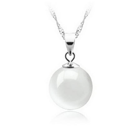 - Emma Manor 14k White Gold Plated Moonstone Pendant Necklace For Women