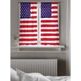 thumbnail image 5 of American Flag Curtains 45 Inch Length, Sheer Curtains for Bedroom Living Room Window Retro Rustic Stars And Stripes US Flag Rod Pocket Voile Drapes Kitchen Curtains Small Half Window 42"x45" 2 Panels, 5 of 6
