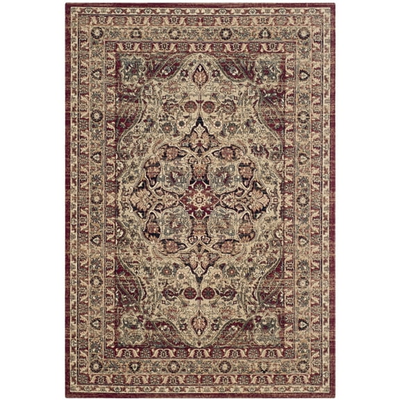 SAFAVIEH Lavar Kerman Collection LVK601B Creme / Red Rug