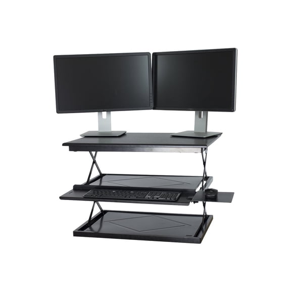 CHANGEdesk Adjustable Standing Desk Converter with Wide Platform and Smooth Height Adjustment, Black (cdm-b)