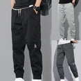 thumbnail image 6 of Men Pants Solid Color Elastic Waist Drawstring Ankle-banded Cargo Pants for Daily Wear, 6 of 7