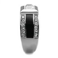 thumbnail image 2 of Anillo Color Plata Para Hombres de Acero Inoxidable Corte Princessa Ralla de Onyx, 2 of 4