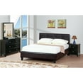 thumbnail image 2 of Benzara Queen Bed,Espreeso Faux Leather With14 Slats,Black, 2 of 2