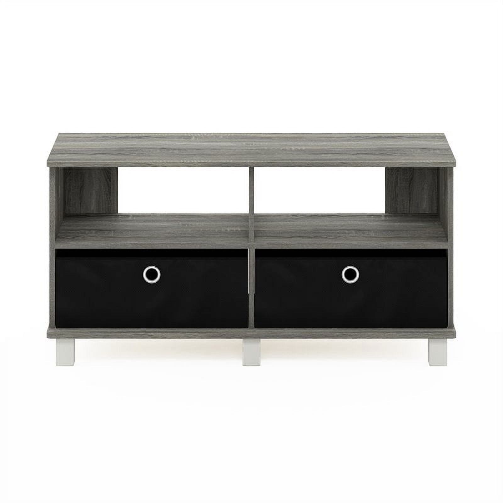 Furinno Andrey Wood Entertainment Center for TV up to 43" in Oak Gray/Black