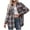 Brown, variant on Womens Plaid Shirts Oversized Lightweight Buffalo Plaid Button Down Shirt Blouse Tops (Red, XXL)