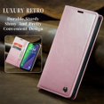 thumbnail image 3 of SaniMore for iPhone 15 Plus (6.7" 2023) Case, PU Leather Auto-magnet Full Protection Flip Kickstand Card & Cash Slots, Retro Shockproof Anti-fall Wallet Business Shell, Pink, 3 of 9
