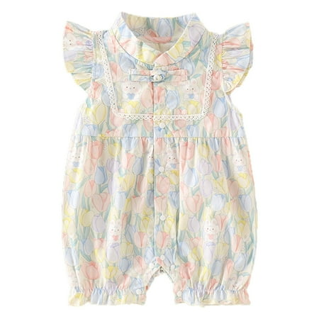 

MANHUJI Baby Girl Outfit Newborn Baby Girl Romper Fly Sleeve Floral Outside Bodysuit Romper Jumpsuit Clothes Preemie Boy Clothes Sleeper Newborn Girl Sleepers (A 73)