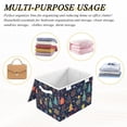 thumbnail image 6 of Yayeee Collapsible Cube Storage Bin with Lid Fabric Closet Decorative Basket with Handles, Dark Blue Christmas, 6 of 7