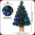 thumbnail image 3 of YUETJIN 24 Pre-lit Mini Fiber Optic Tabletop Artificial Christmas Tree with LED Lights in with Gold Base Pot, 3 of 9